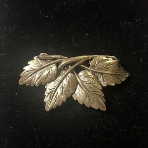 Vintage Musi Shoe Clip? Silver Tone Leaves